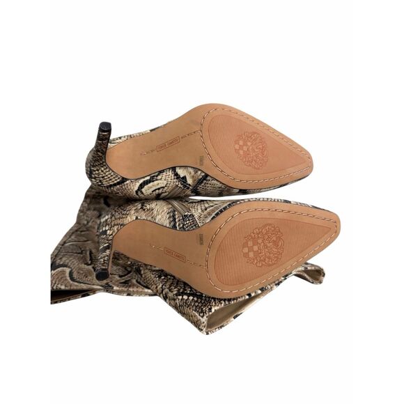 Vince Camuto Knee High Boots Leather Fendel Snake Print Stiletto Heel NEW - Picture 8 of 8